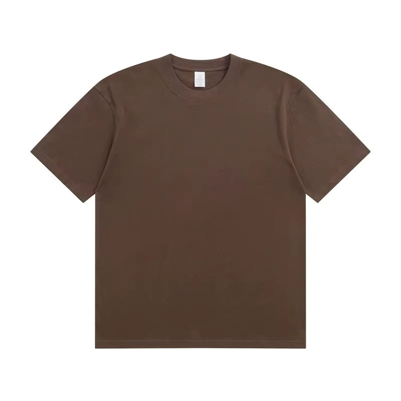 Julian's Menswear S Brown Men's Quality Heavyweight Cotton T-Shirt | Classic Fit O-Neck Shirt