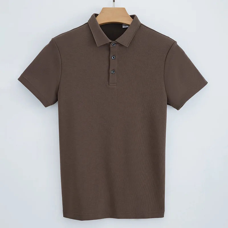 Men's Brown Casual Cotton Polo Shirt - Julian's Menswear
