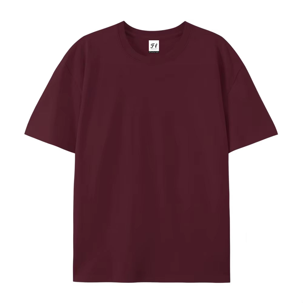Julian's Menswear S Burgundy Men's 230GSM Heavyweight Cotton T-Shirt - Breathable and Quick-Dry