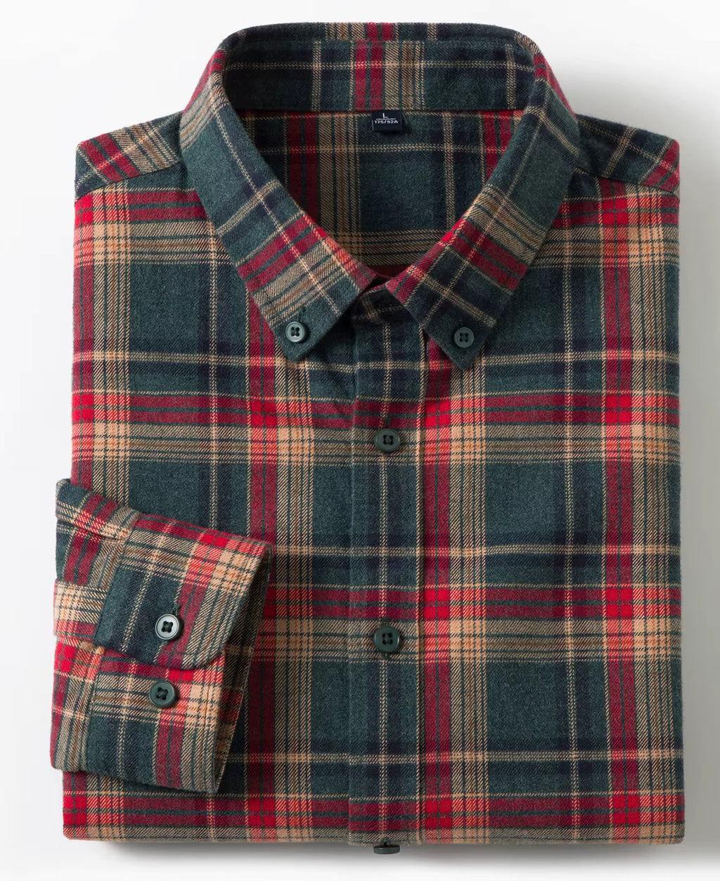 Men's Plaid Long Sleeve Shirt — Smart Casual Cotton Shirt for Men