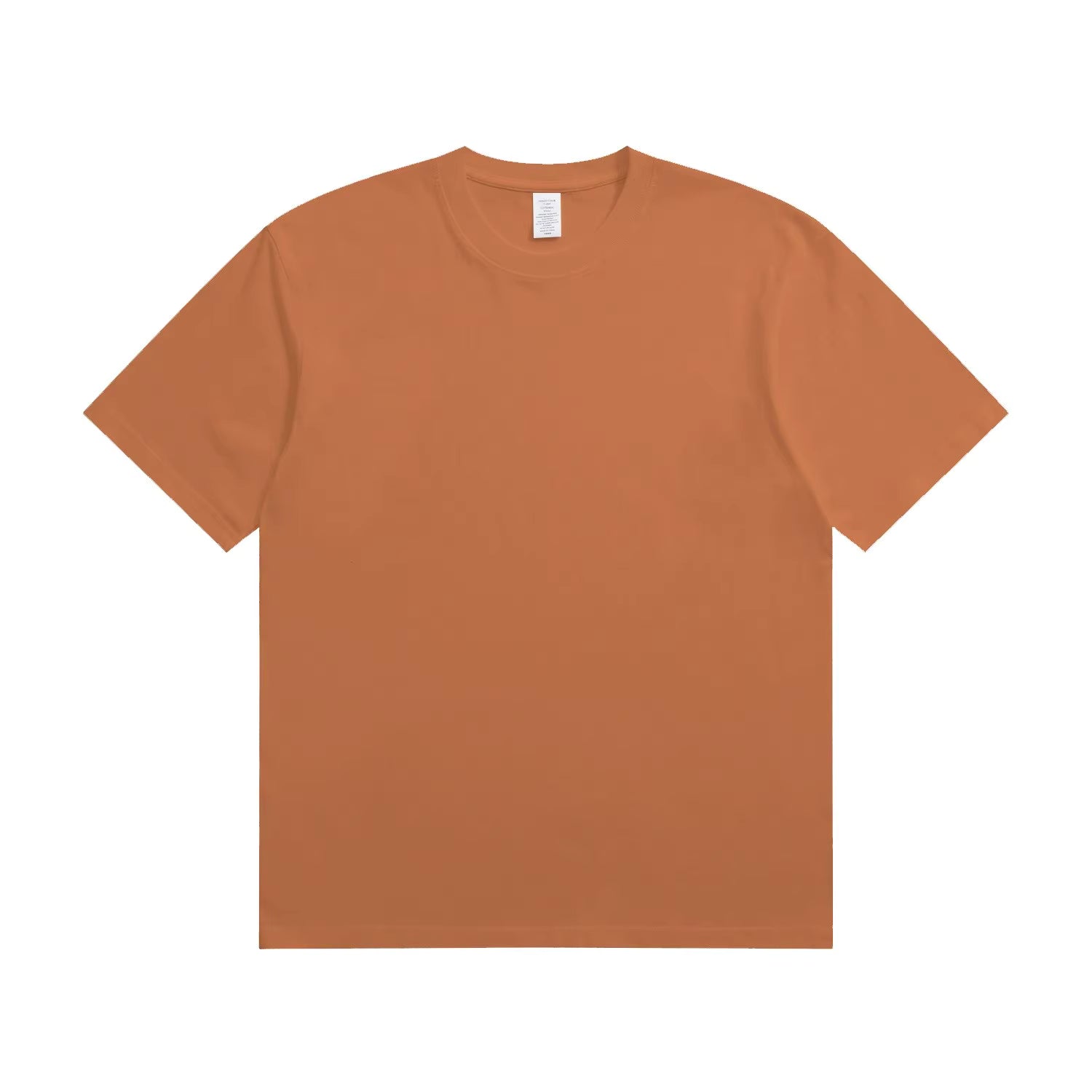 Julian's Menswear Burnt Orange Premium Heavyweight Cotton T-Shirt | 230GSM Men's Tee | Classic Fit O-Neck Shirt