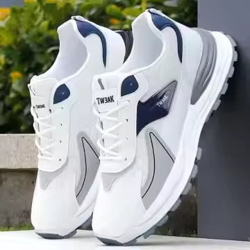 Julian's Menswear - White 39 Men's Thick-Sole Casual Sports Shoes | Cushioned and Anti-Slip