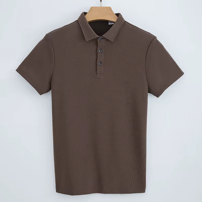 Julian's Menswear S Coffee Men's 230GSM Casual Cotton Polo Shirt - Classic Smart-Casual Style in 9 Colors, S-5XL