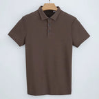 Julian's Menswear S Coffee Men's 230GSM Casual Cotton Polo Shirt - Classic Smart-Casual Style in 9 Colors, S-5XL