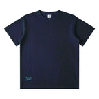 S Dark Blue Men's Heavyweight 280GSM Waffle Knit Tee - All-Day Comfort & Retro Style Julian's Menswear