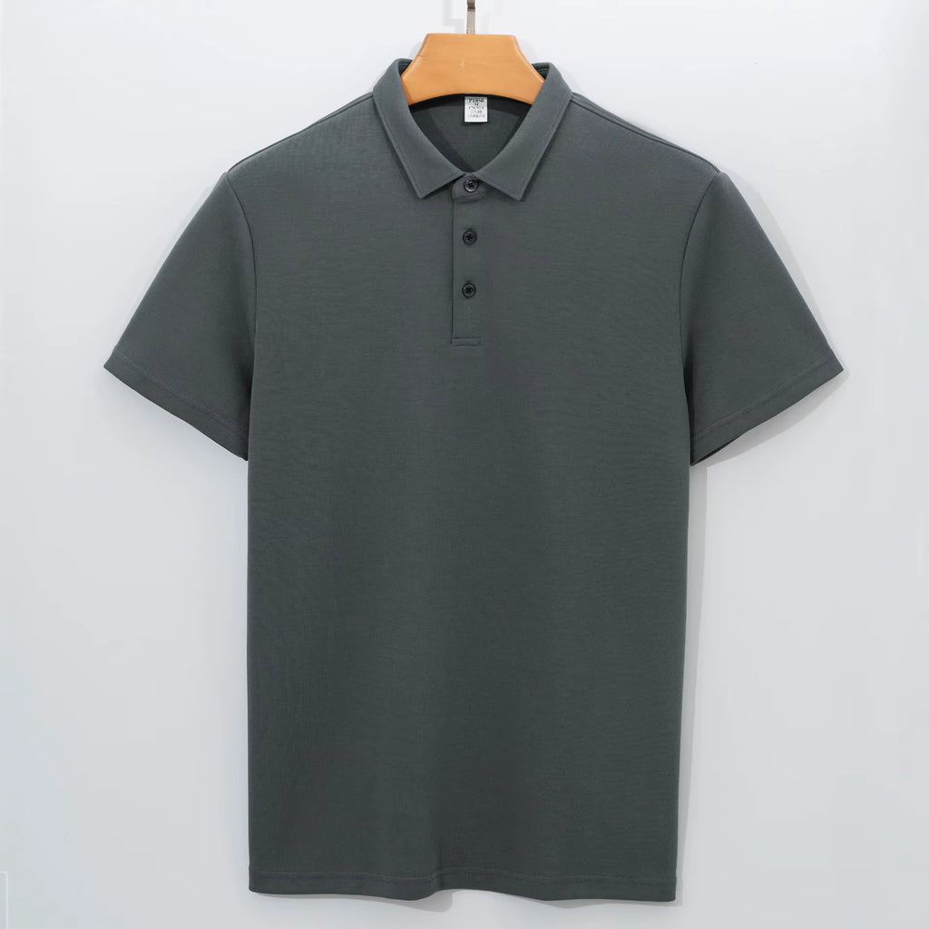 Julian's Menswear S Dark Gray Men's 230GSM Casual Cotton Polo Shirt - Classic Smart-Casual Style in 9 Colors, S-5XL
