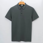 Julian's Menswear S Dark Gray Men's 230GSM Casual Cotton Polo Shirt - Classic Smart-Casual Style in 9 Colors, S-5XL