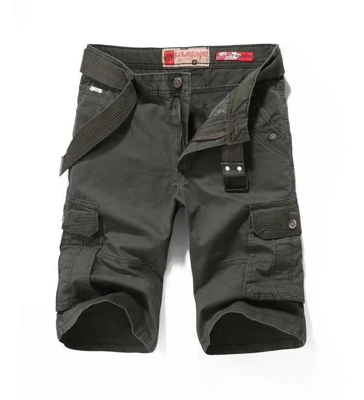 Men's Dark Green  Cotton Cargo Shorts - Julian's Menswear