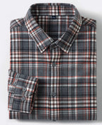 Men's Plaid Long Sleeve Shirt — Smart Casual Cotton Shirt for Men