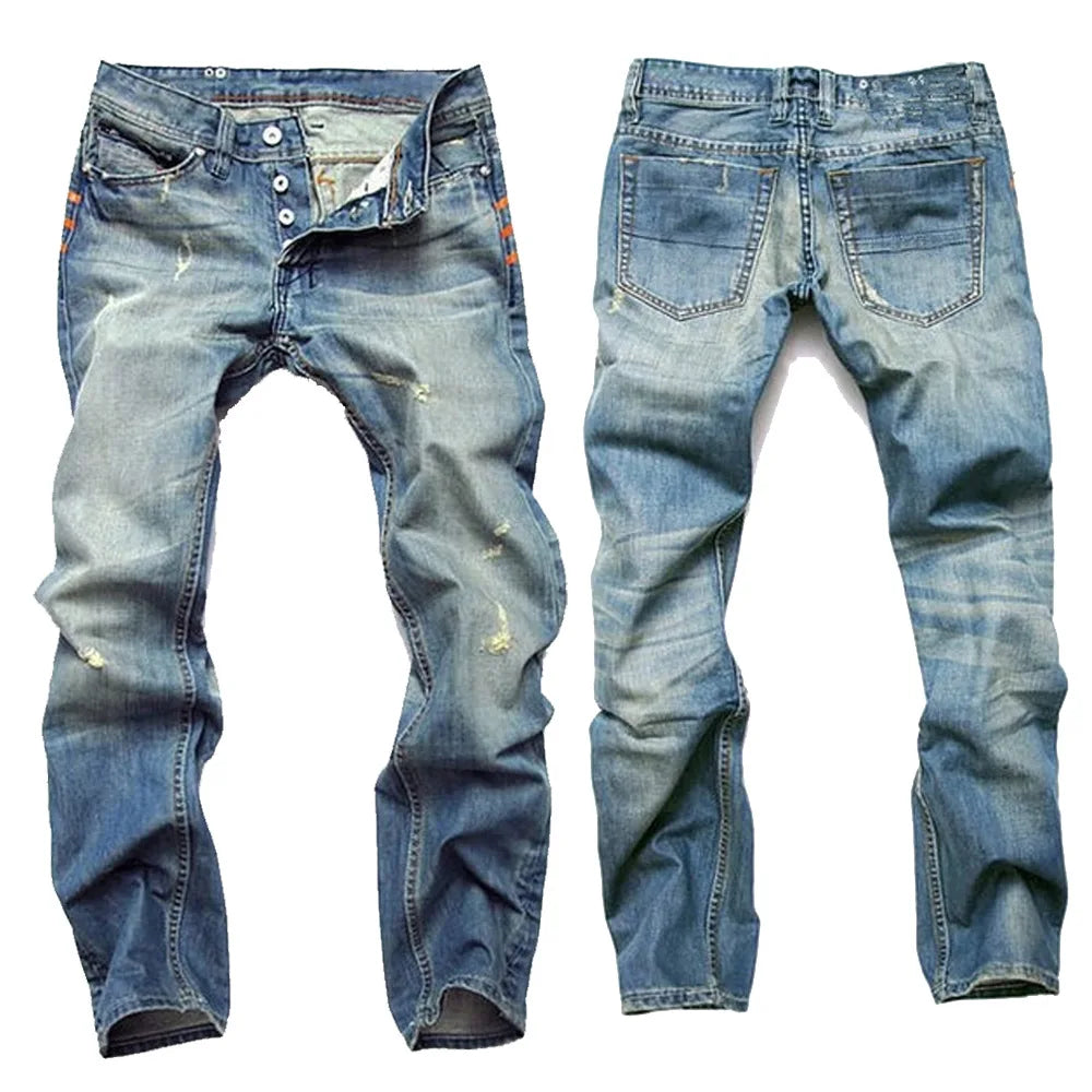 Men's Boot-cut Denim Jeans Front and Back - Julian's Menswear