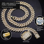 Julian's Menswear Rose Gold 20 Inches Men's Brass Cuban Link Chain Necklace