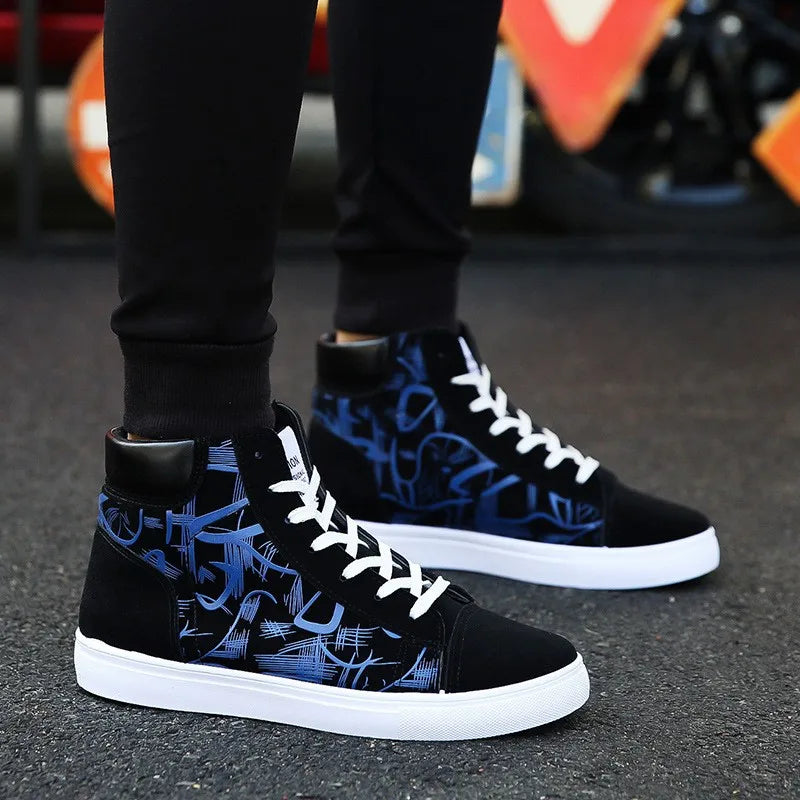 Men's Casual Blue Platform Sneakers - Julian's Menswear