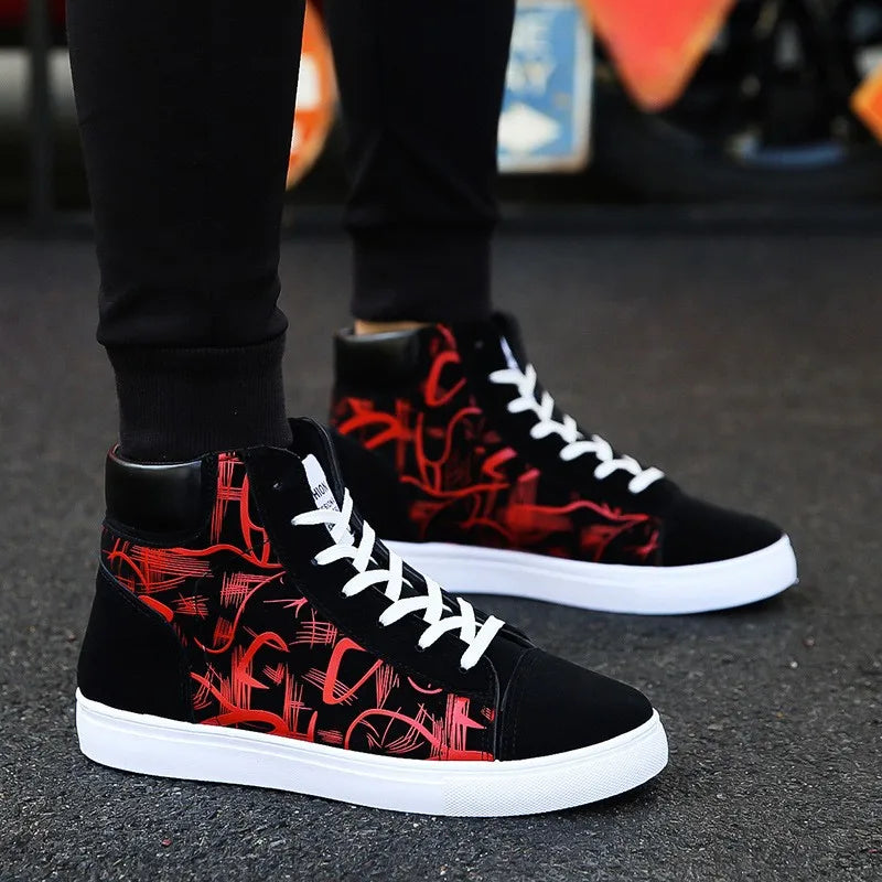 Men's Casual Red Platform Sneakers - Julian's Menswear