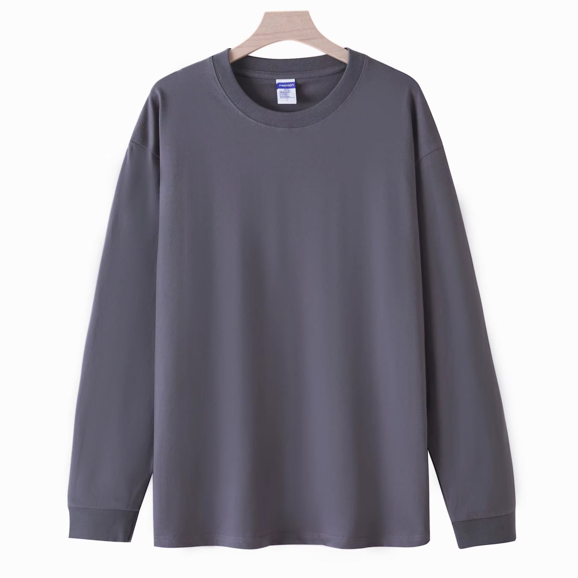 Julian's Menswear S Gray Men's 260g Cotton Long Sleeve Shirt - Breathable Cotton Shirt