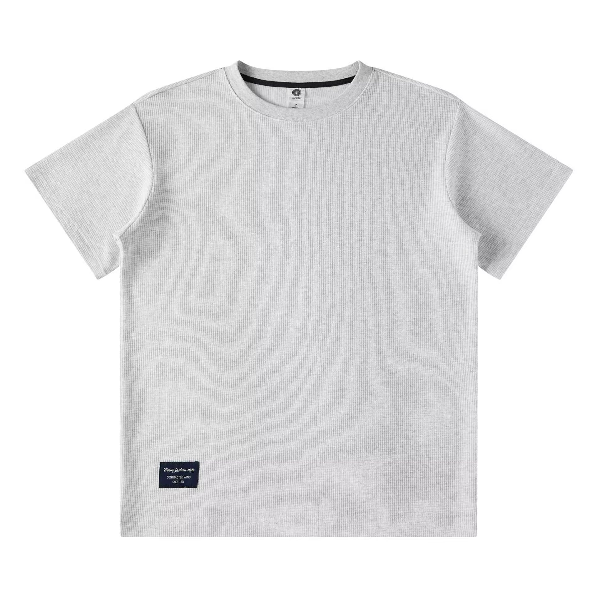 S Gray Men's Heavyweight 280GSM Waffle Knit Tee - All-Day Comfort & Retro Style Julian's Menswear