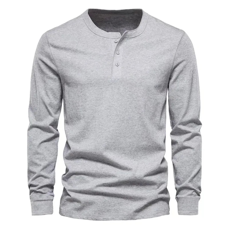 Gray Casual Long Sleeve Mens Shirt 