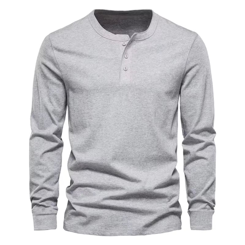 Gray Casual Long Sleeve Mens Shirt 