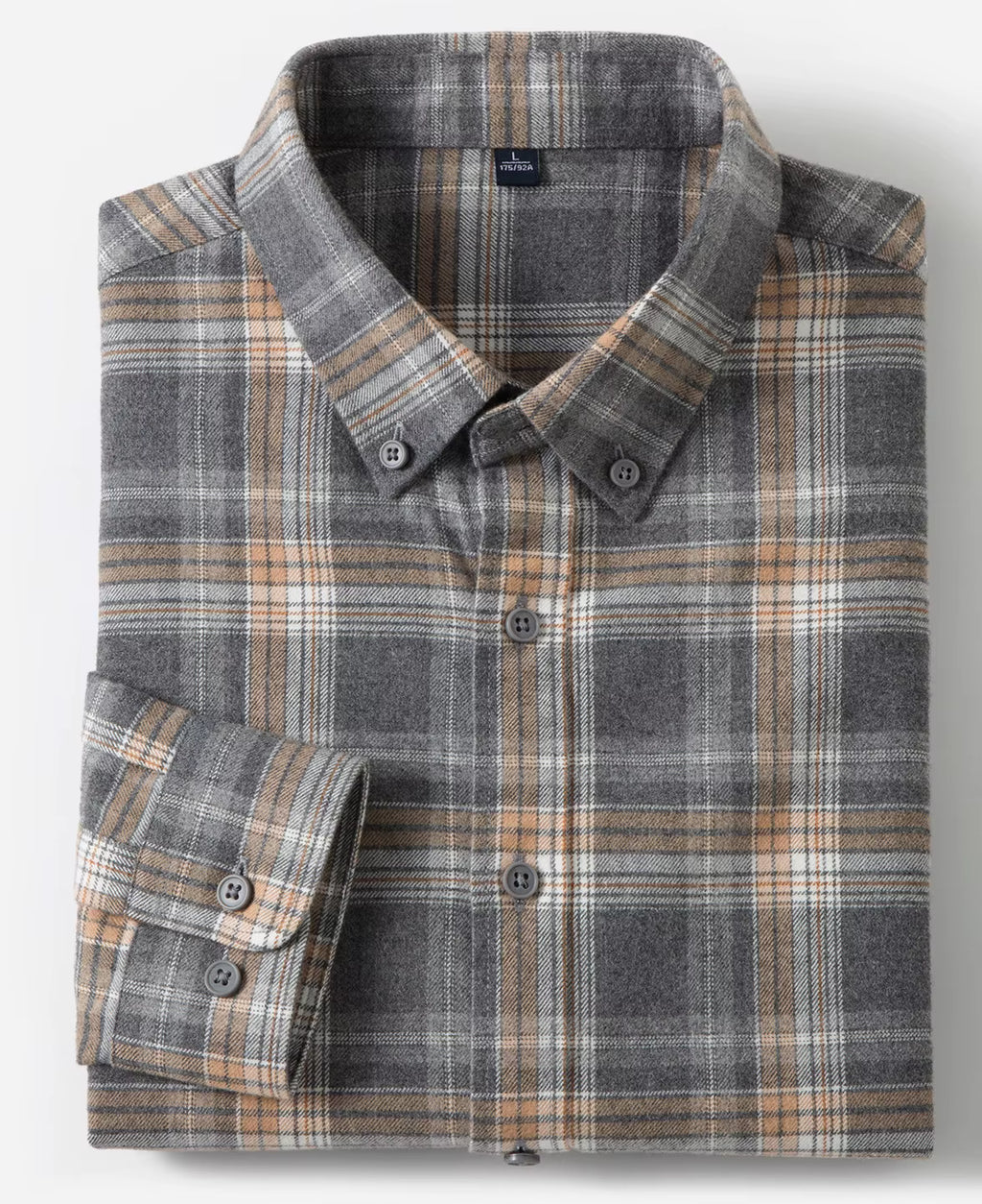 Men's Plaid Long Sleeve Shirt — Smart Casual Cotton Shirt for Men