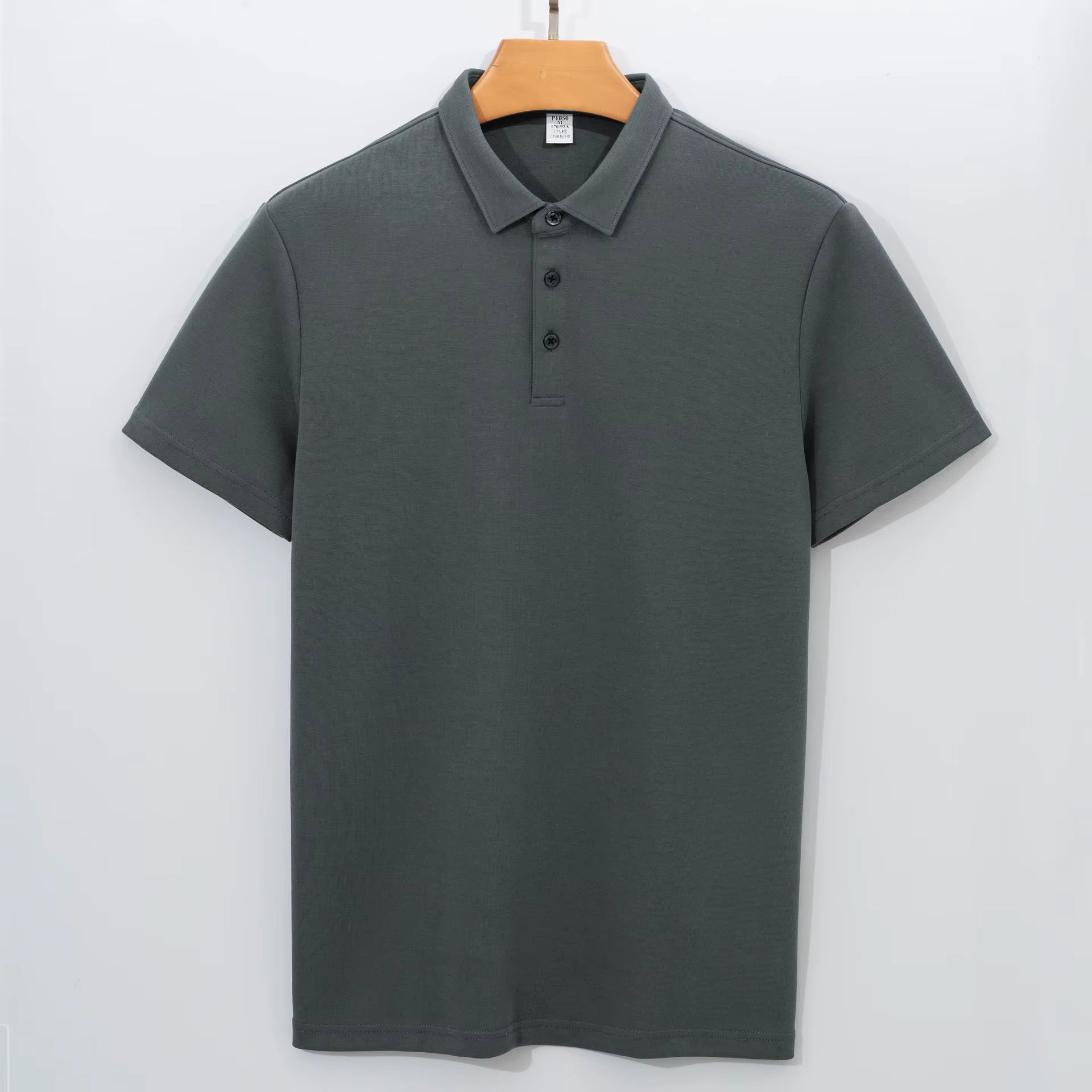 Men's Gray Casual Cotton Polo Shirt - Julian's Menswear