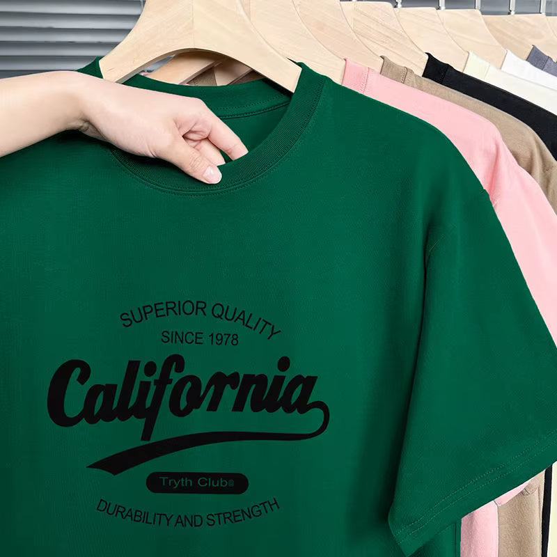 Men's Green California Casual Cotton T-shirt - Julian's Menswear