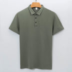Julian's Menswear S Gray Green Men's 230GSM Casual Cotton Polo Shirt - Classic Smart-Casual Style in 9 Colors, S-5XL