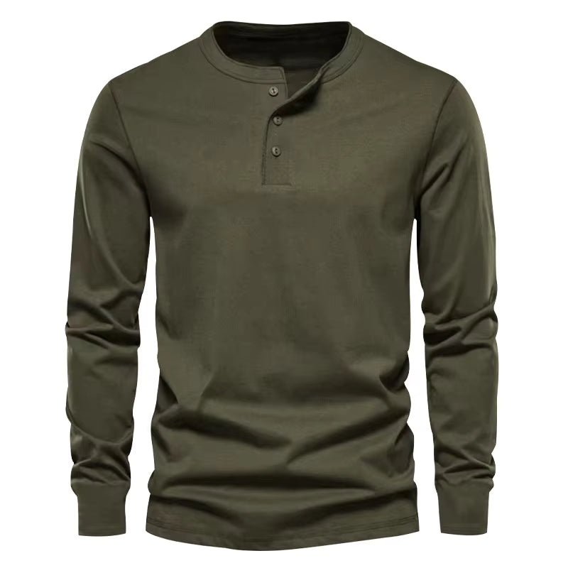 Green Casual Long Sleeve Mens Shirt 