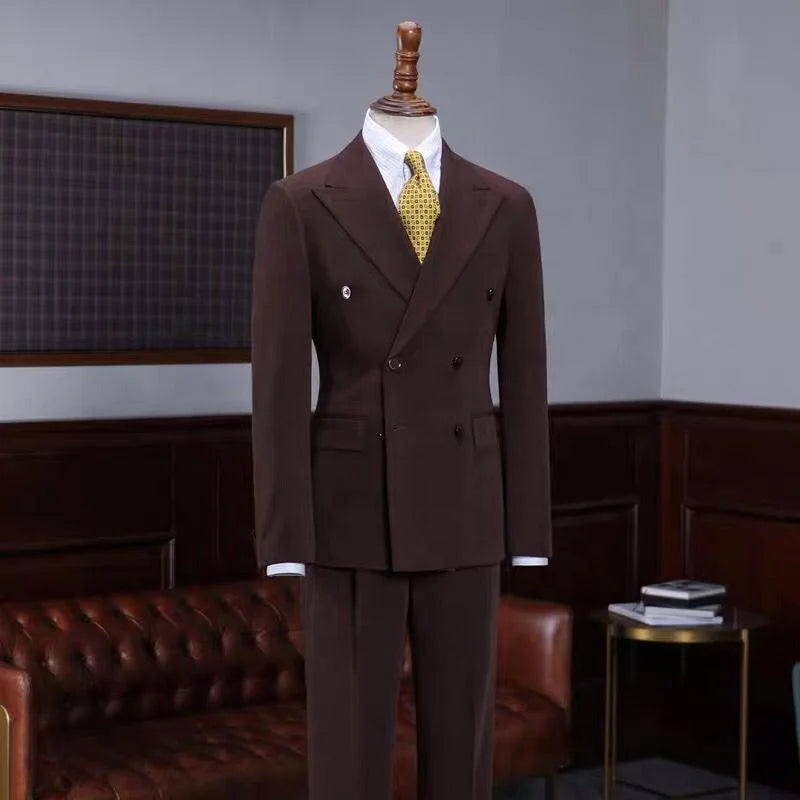 Custom Best Man Suit 2 Pcs Groom Blue Jacquard Mens Bespoke Tailoring Wedding Suit Tuxedo Suits