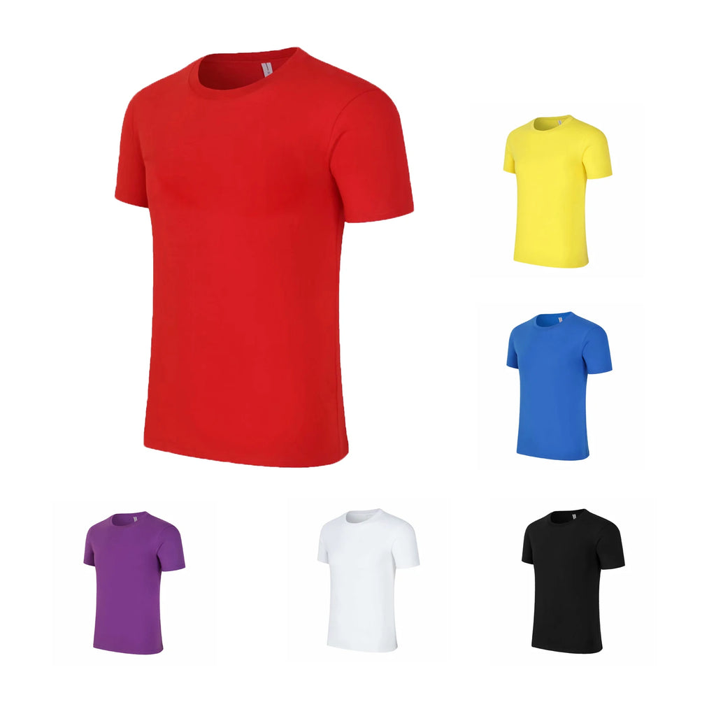 100% Cotton Men's T-Shirts High Quality Plain Short Sleeves Twill Fabric 200 Grams Blank Design for Personalization