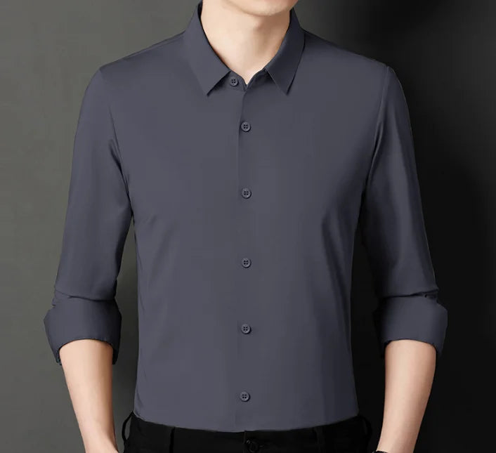 Men's Wrinkle-Resistant Cotton Dress Shirt - Long Sleeve