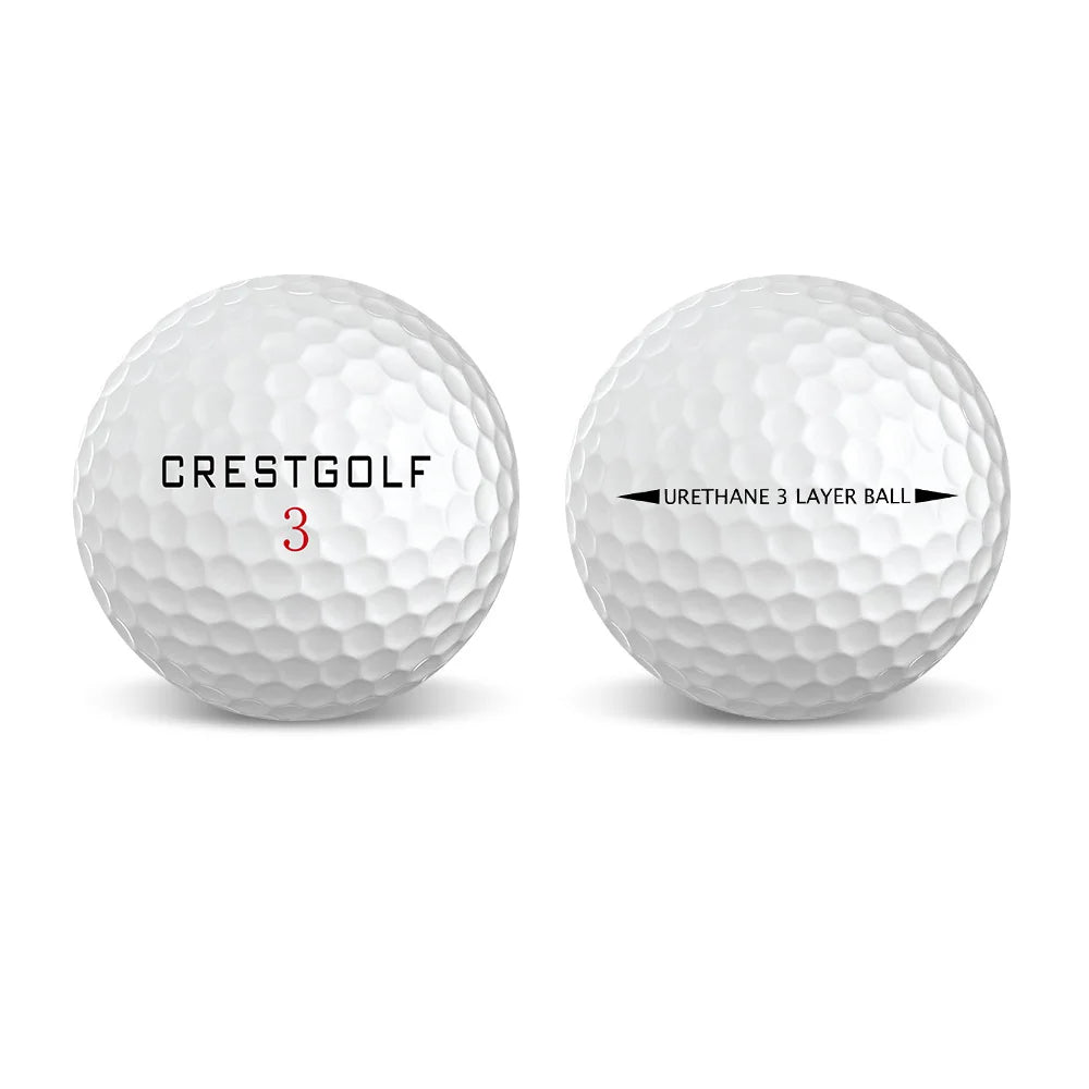Custom Logo Three Layer Urethane Golf Balls for Tournaments Enhanced Distance Performance