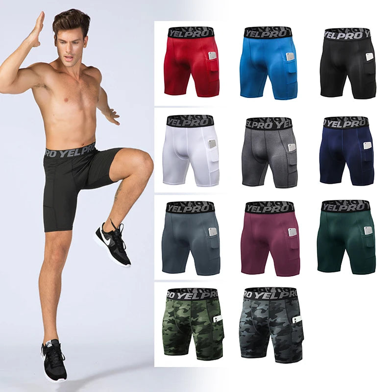 Wholesale Blank 3D Men's Compression Fitness Shorts Pants Basketball Base Layer Skin Tights Jogger Sports Running Casual Shorts