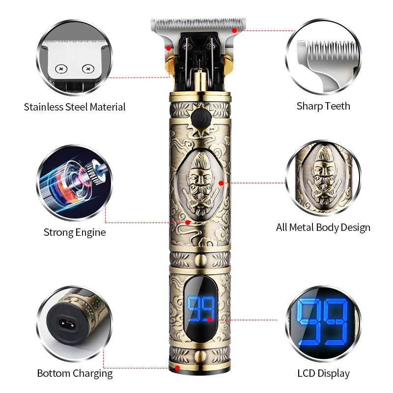 LM-300 Men Cordless Hair Clipper Barber Professional Electric Cutting Machine Beard Shaving Hair Trimmer Styling Kit