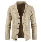 Men's Sweater Cardigan – Button Down V-Neck Cable Knit