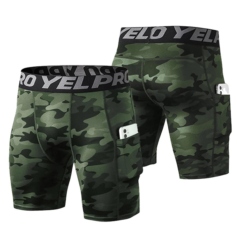 Wholesale Blank 3D Men's Compression Fitness Shorts Pants Basketball Base Layer Skin Tights Jogger Sports Running Casual Shorts