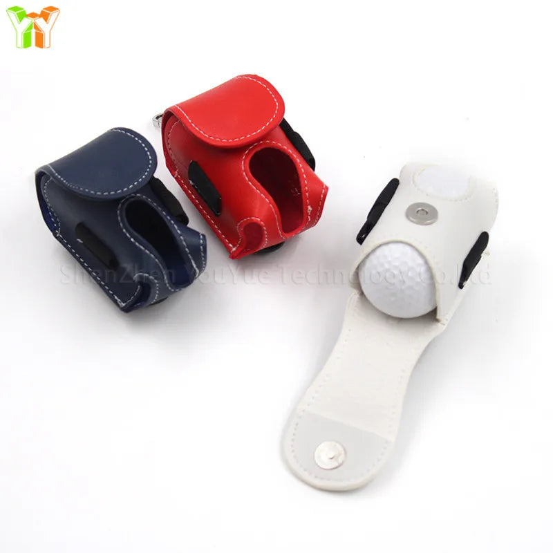 Stocked PU Leather Golf Balls Tees Holder Colorful Golf Ball Pouch Waist Bag Storage Case