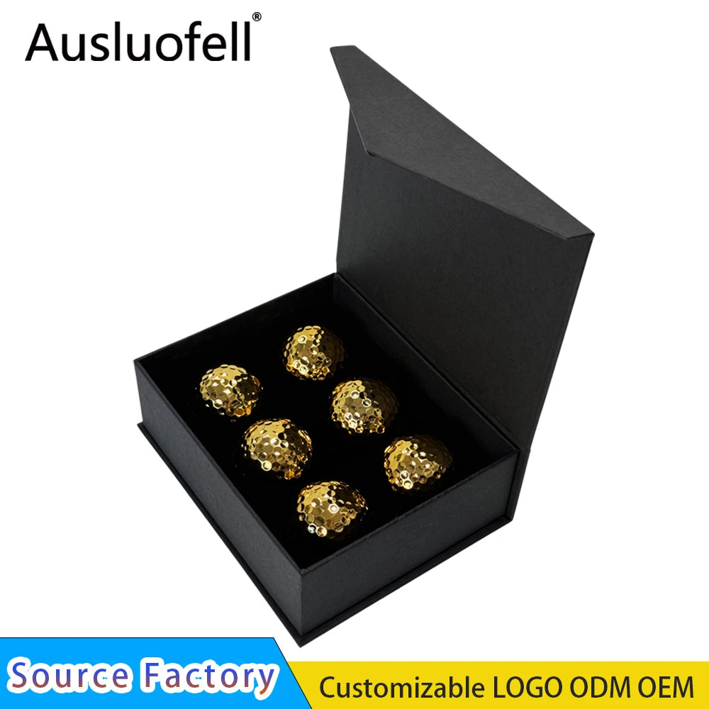Custom Sarin Synthetic Rubber Durable Gold-plated Golf Ball Gift Wholesale Two Layer Golf Balls