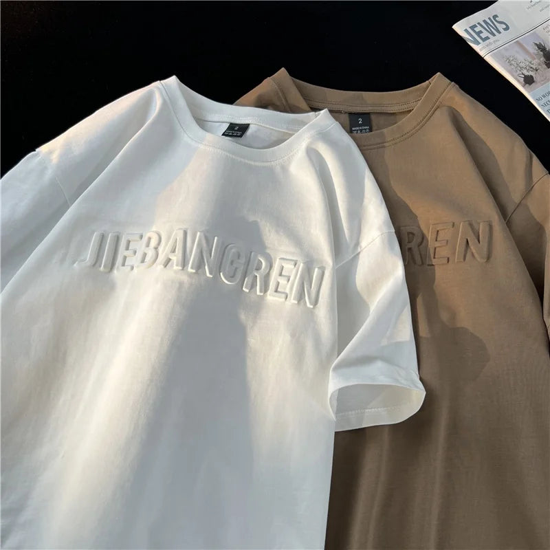 OEM High Quality Manufacturer Pima Heavy Cotton Tee Custom Logo T Shirt Plus Size Printing 3d Embossed Tshirts Men'S T-Shirts