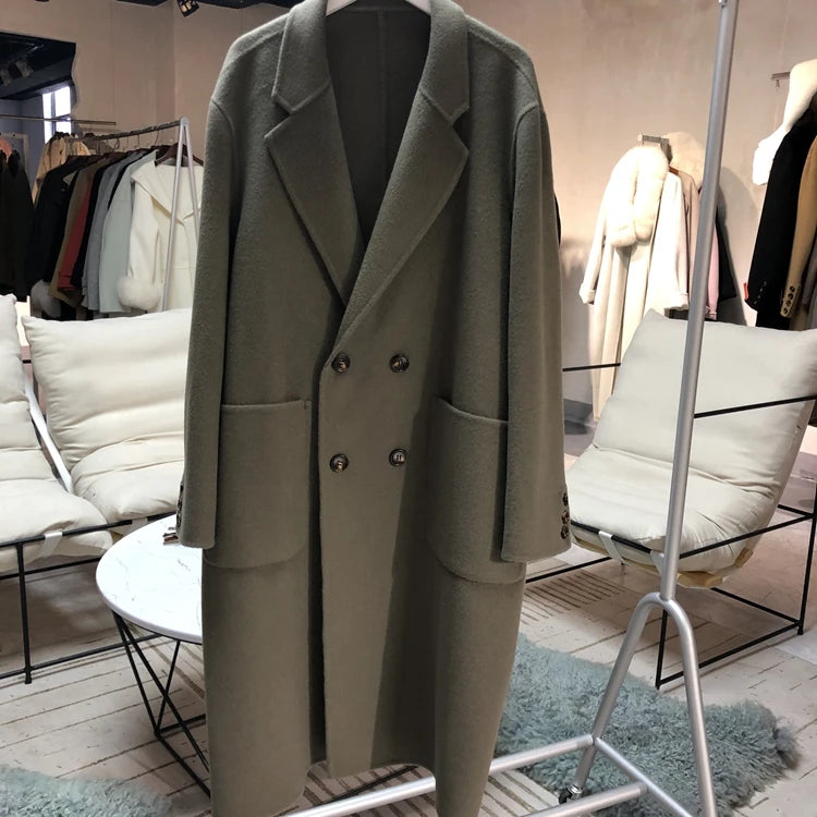 TTT-8680-T-Cashmere Plus Size Men's Coats New Style Winter Coat For Men Double Sides Wool Coat