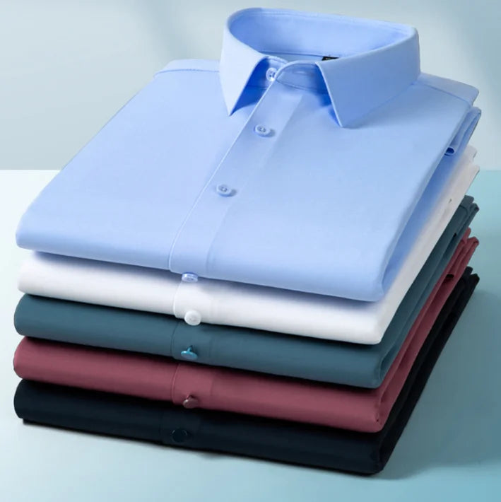 Men's Wrinkle-Resistant Cotton Dress Shirt - Long Sleeve