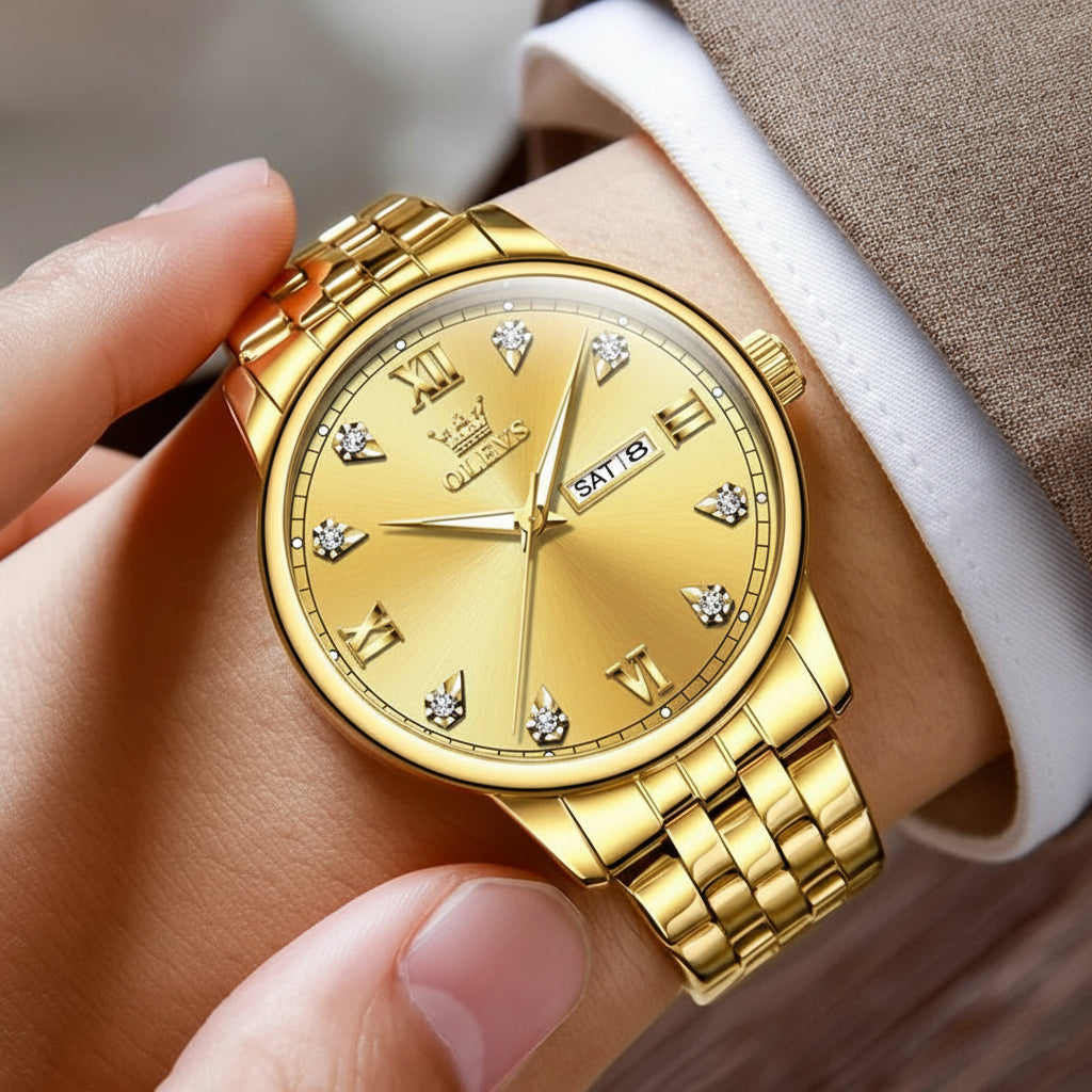 Stainless Steel Couple's Quartz Watches