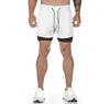 Men Gym Double Layer Mesh Shorts Pockets Quick Dry Breathable Workout Training Jogging Men's Shorts