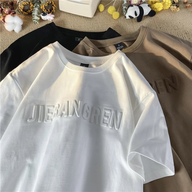 OEM High Quality Manufacturer Pima Heavy Cotton Tee Custom Logo T Shirt Plus Size Printing 3d Embossed Tshirts Men'S T-Shirts