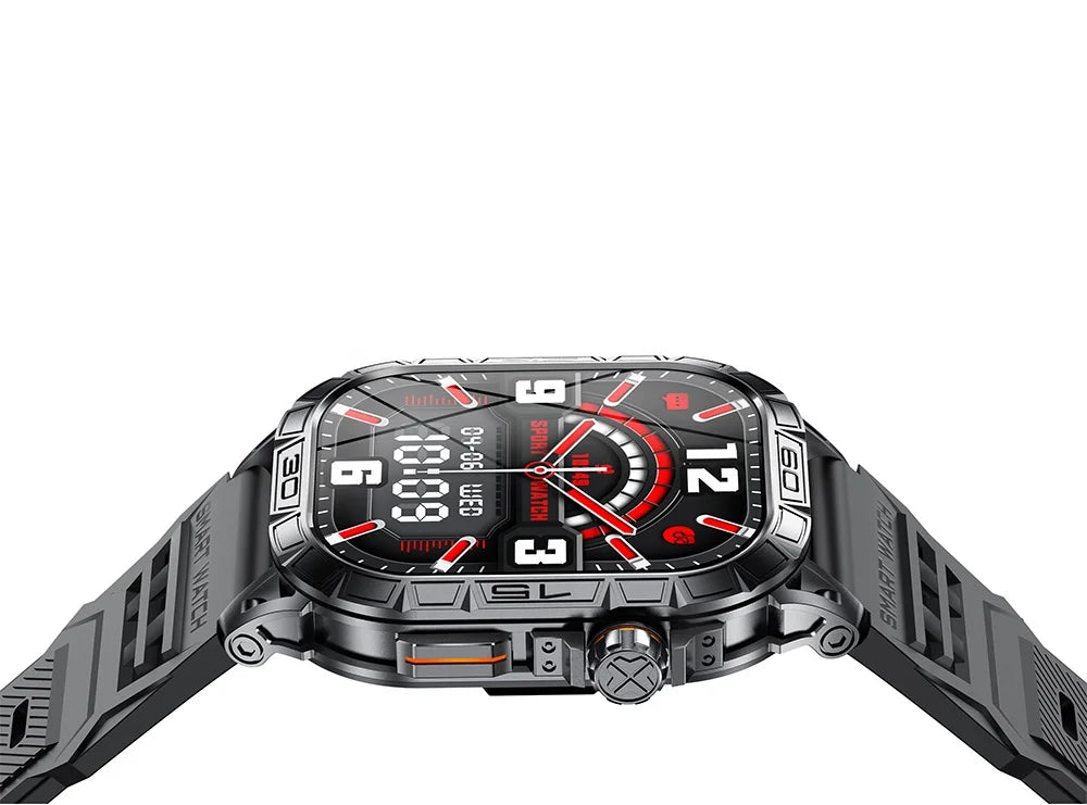 New 1.96 Inch AMOLED HD Screen BT Calling Smartwatch Outdoor Fitness Bracelet Heart Rate Sport Smart Watch K63 for Men