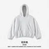 400g Men's Women's Cotton Plus Short Wide Profile Double-layer Hoodie Men Women Solid Color Streetwear Winter Ropa Hombre 0001