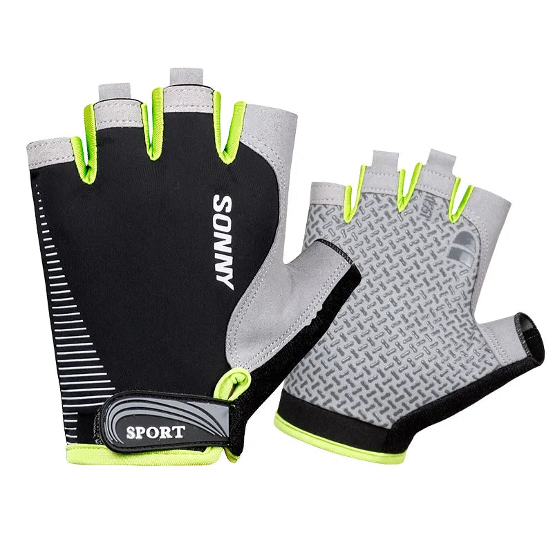 Custom Men Half Finger Fitness Outdoor Gym Sport Mountain Bicycle Riding Gloves