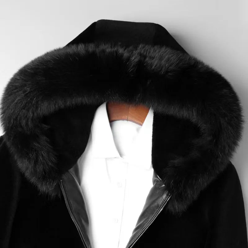 Men's Natural Fox Fur Coat