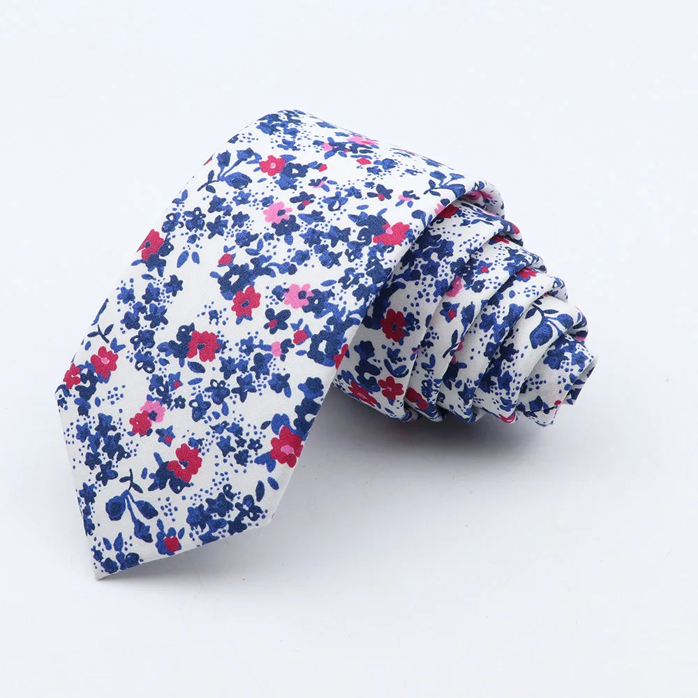 New Fashion Floral Tie for Men Narrow Casual Men's Ties Wedding Party Skinny Flower Printed Neckties Male Suits Neck Ties Cravat