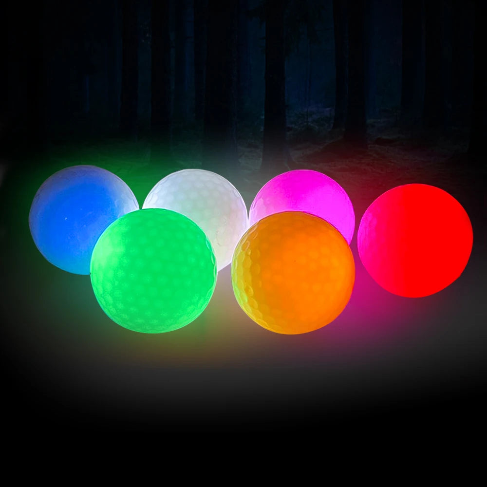 High Quality Custom Logo Golf Ball Glowing Practice Ball 2/3/4 Layers Mixed Color Light up Flashing Glowing Led Golf Balls