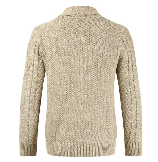 Men's Sweater Cardigan – Button Down V-Neck Cable Knit