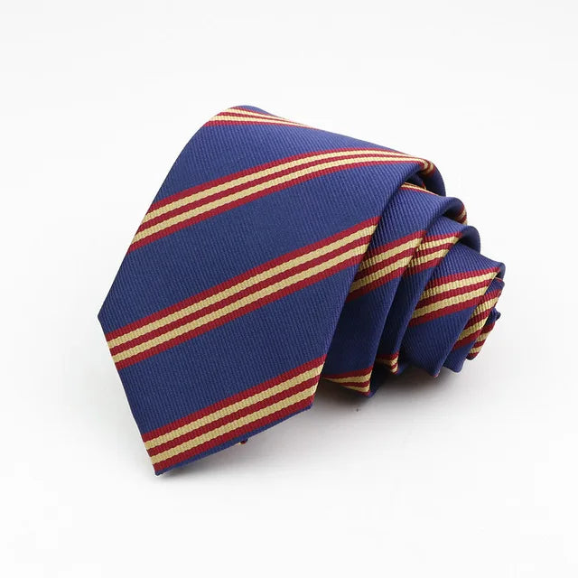New Classic Men's Ties 7cm Striped Standard Tie for Man Formal Business Luxury Wedding Party Dress Neckties Gift